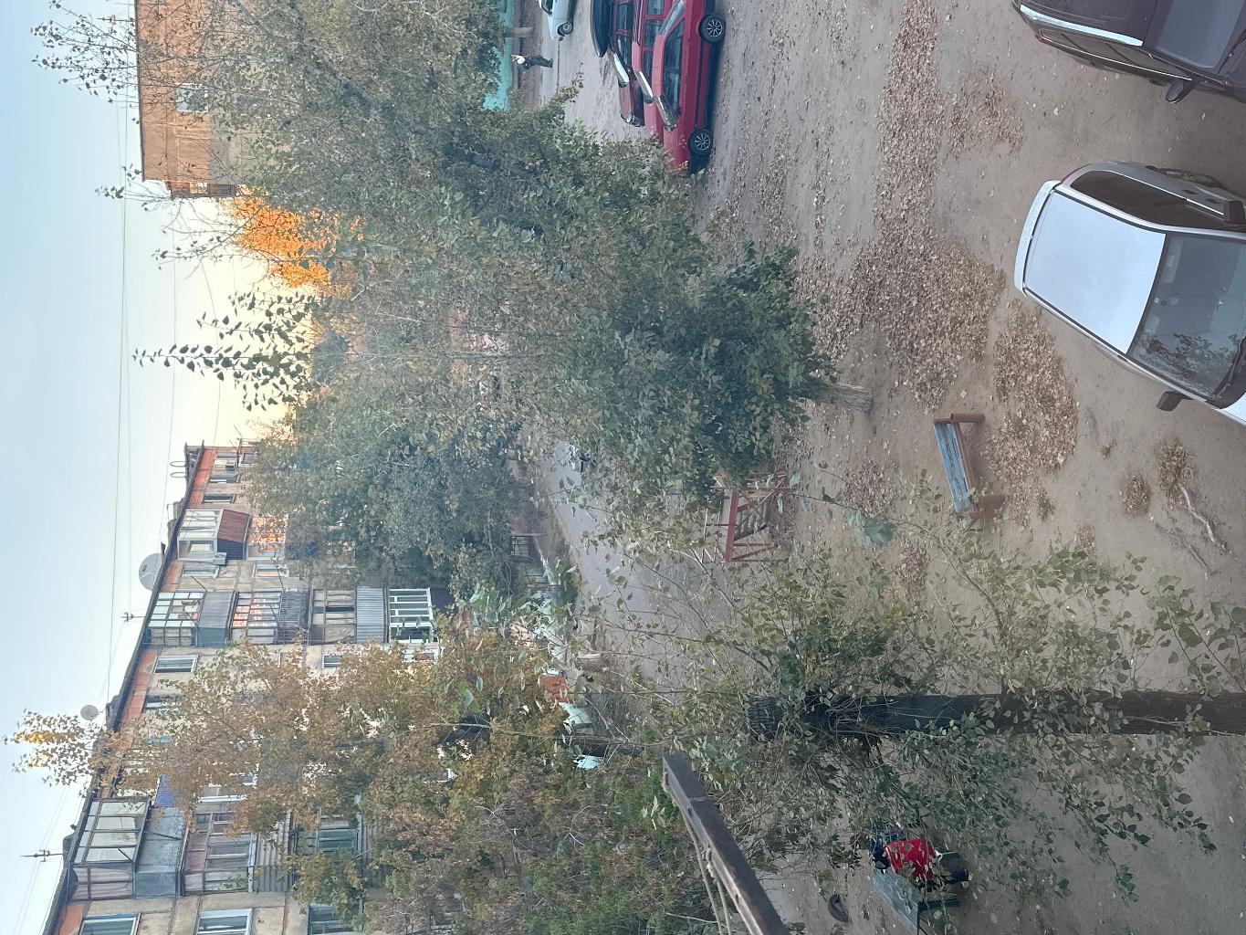 Во дворе нет детской площадки, хотелось бы чтобы дети во дворе нашего дома тоже могли играться, и сделать парковку для автомашин. 