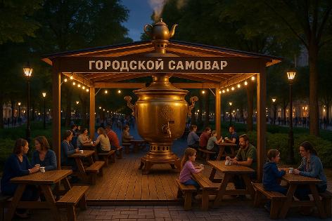 «Городской самовар» - общественная чайная зона в Рудном