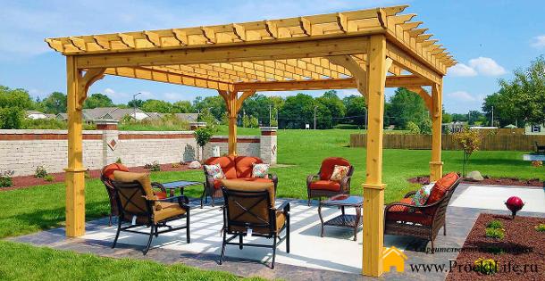 Установка дворовой беседки (перголы)