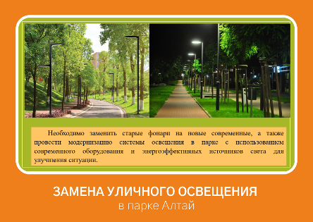 Замена уличного освещения в парке Алтай